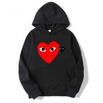 CDG Hoodie Mit Roten Und Grauen Herzen