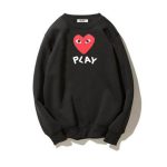 CDG Play Pullover Mit Bedruckt Vorne Und Hinten Schwarz