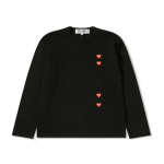 CDG Play Pullover Mit Mehreren Roten Herzen Schwarz