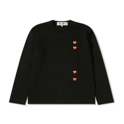 CDG Play Pullover Mit Mehreren Roten Herzen Schwarz