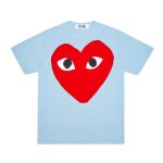 CDG Play T-Shirt Mit Leuchtendem Herzlogo Blau