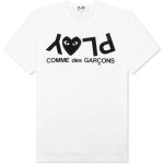 CDG Play T-Shirt Weiß Mit Umgekehrtem Text