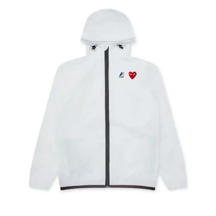 CDG Play X K-Way Full-Zip Jacke Weiß