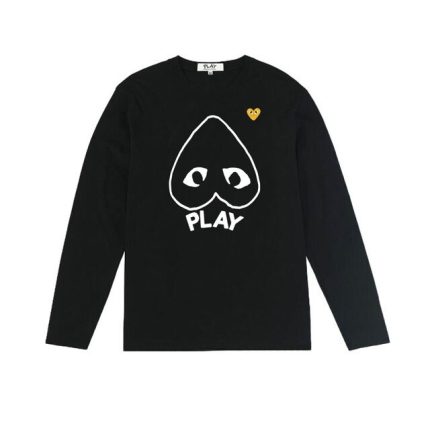 CDG Unisex Pullover Mit Gelbem Herz Schwarz