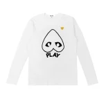 CDG Unisex Pullover Mit Gelbem Herz Weiß