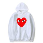 Comme Des Garcons Großes Rotes Herz Hoodie