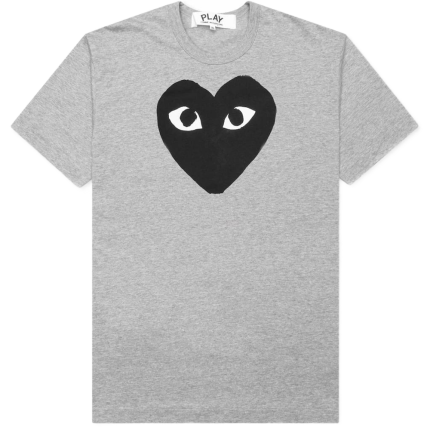 Comme Des Garcons Play Schwarzes Herz T Shirt Grau